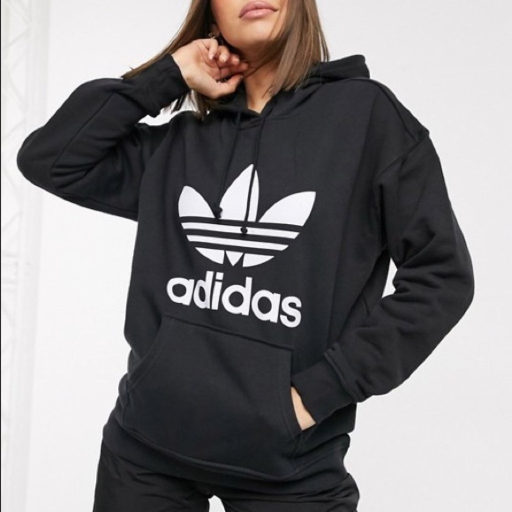 Adidas Originals Black White Trefoil Hoodie